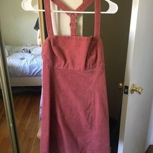urban outfitters pink cordarouy overall dress